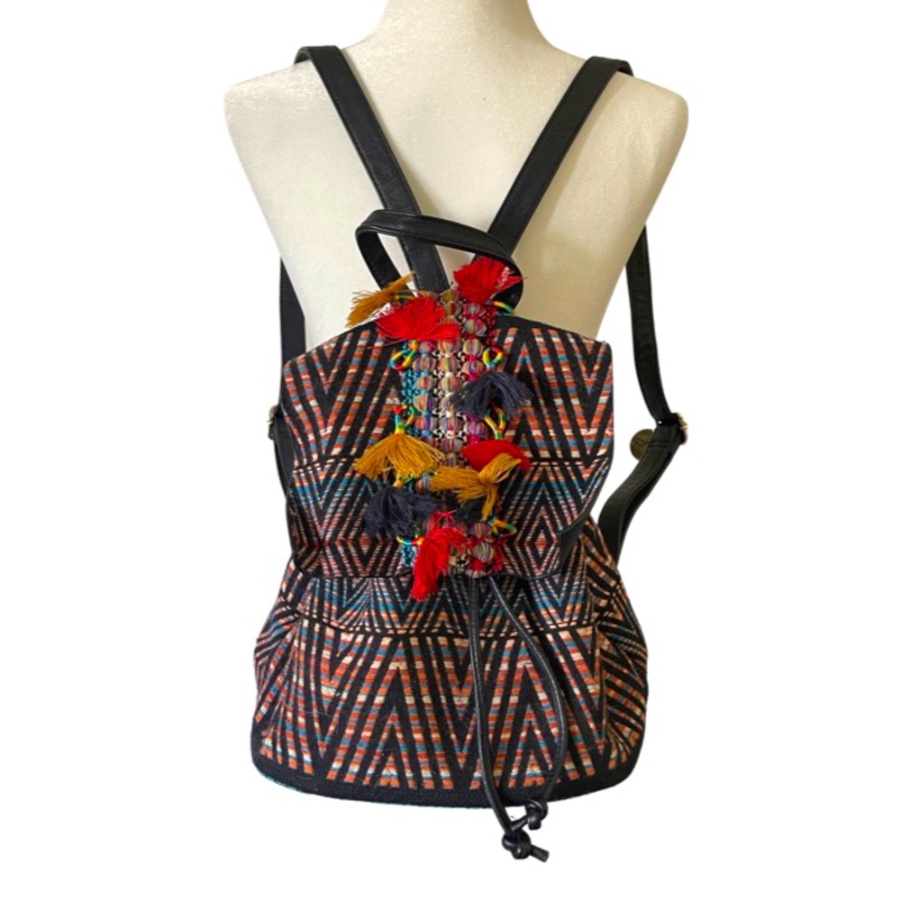 Peruvian embroidery backpack colorful authentic